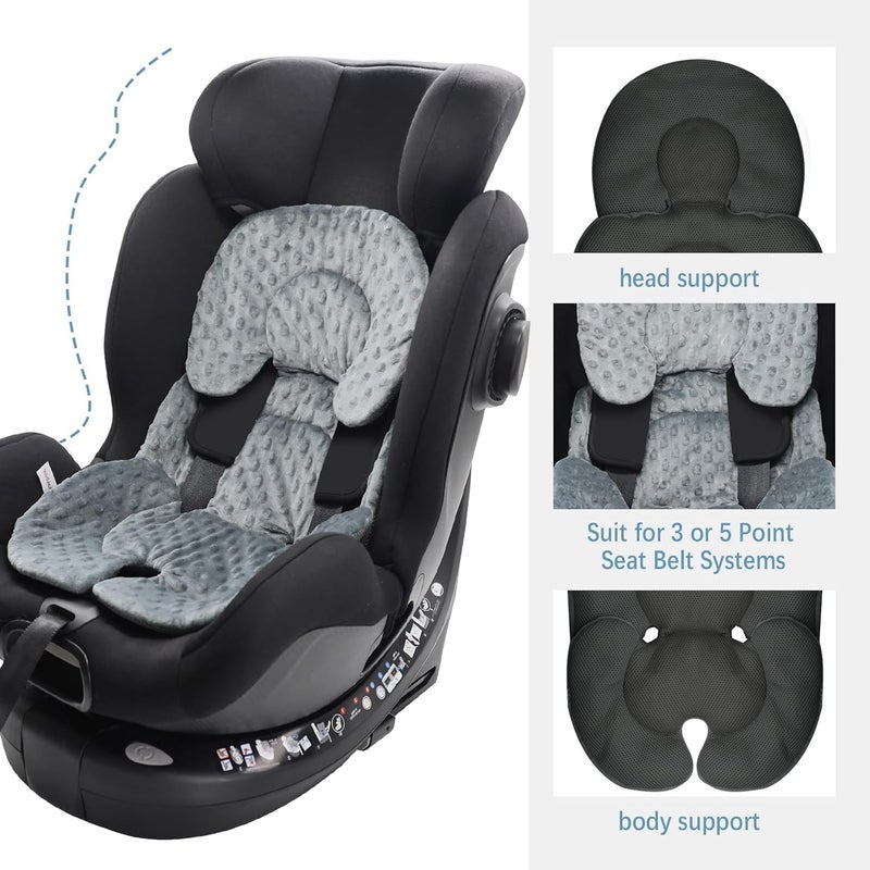 KAKIBLIN Infant Car Seat Insert, Carseat Insert Support for Newborn, Infant Car Seat Cushion Head Support for Baby Girls Boys,3D Air Mesh Baby CarSeat Cushion for CarSeats, Bouncer, Strollers, Swing - Image 2