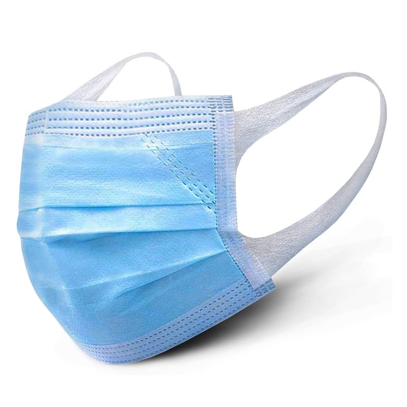 C-Cure Melt Blown - SMMS Fabric 3 Ply Disposable Face Mask with Nose Clip and Reusable Travel Pouch (Blue) for Unisex - Image 2