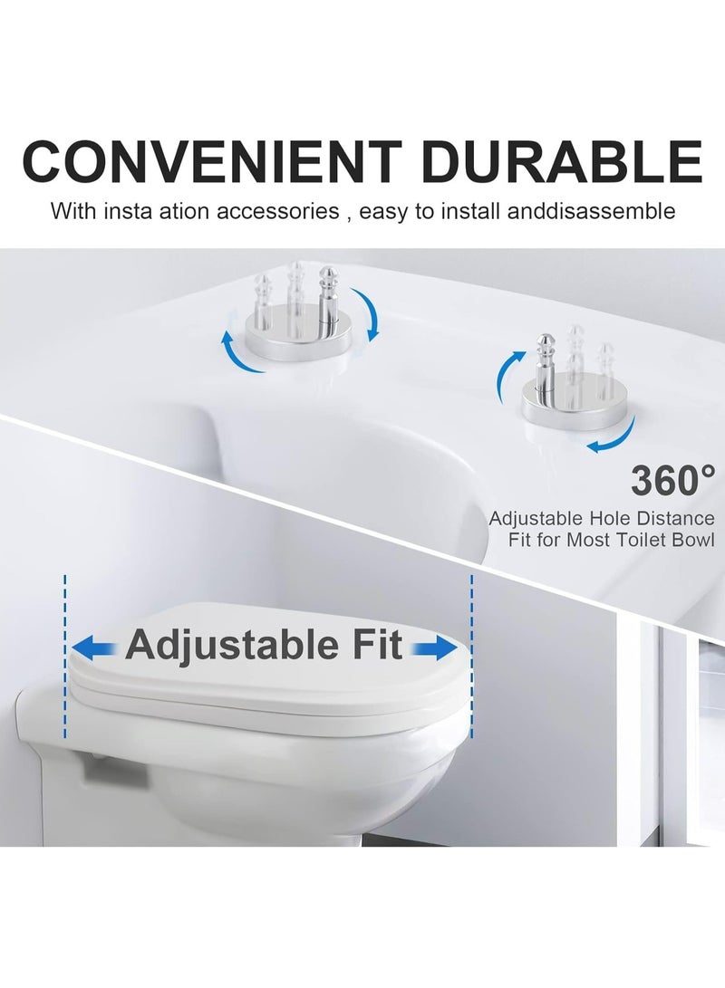 كيوومي غطاء كرسى أبيض，شكل على شكل حرف U هادئ ناعم الإغلاق غطاء المقعد، سريع إرفاق الأجهزة مقعد المرحاض، متين وقابل للإزالة لغطاء سهل التنظيف - Image 2