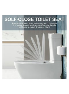 KIIUMI WC Seat Cover, Toilet Seat with Cover, Easy to install, White  - Image 4