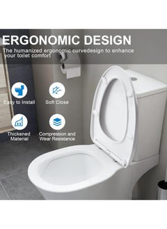 KIIUMI WC Seat Cover, Toilet Seat with Cover, Easy to install, White  - Image 5