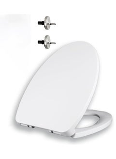 KIIUMI WC Seat Cover, Toilet Seat with Cover, Easy to install, White  - Image 1