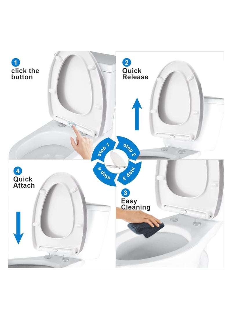 KIIUMI - WC Seat Cover, Toilet Seat with Cover, Easy to install, White - Image 1