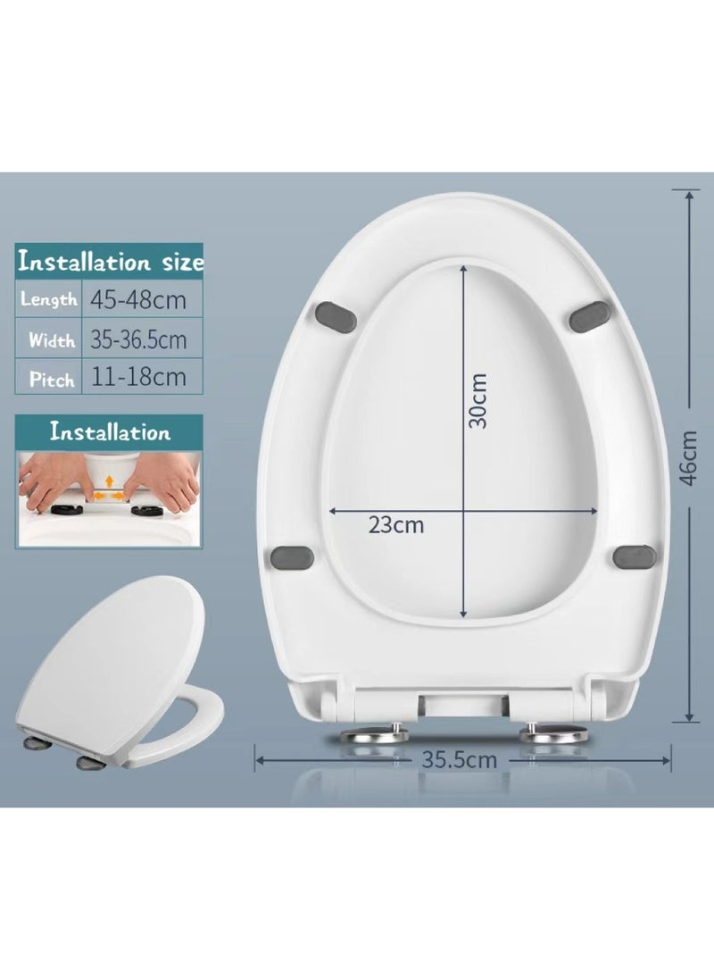 KIIUMI - WC Seat Cover, Toilet Seat with Cover, Easy to install, White - Image 1