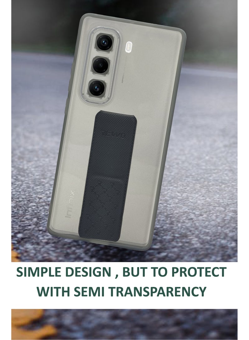 For Infinix Hot 50 Pro Plus - Cool Glossy Coluorful Semi Transparent Well Protected Silicone Case - Black  - Image 2