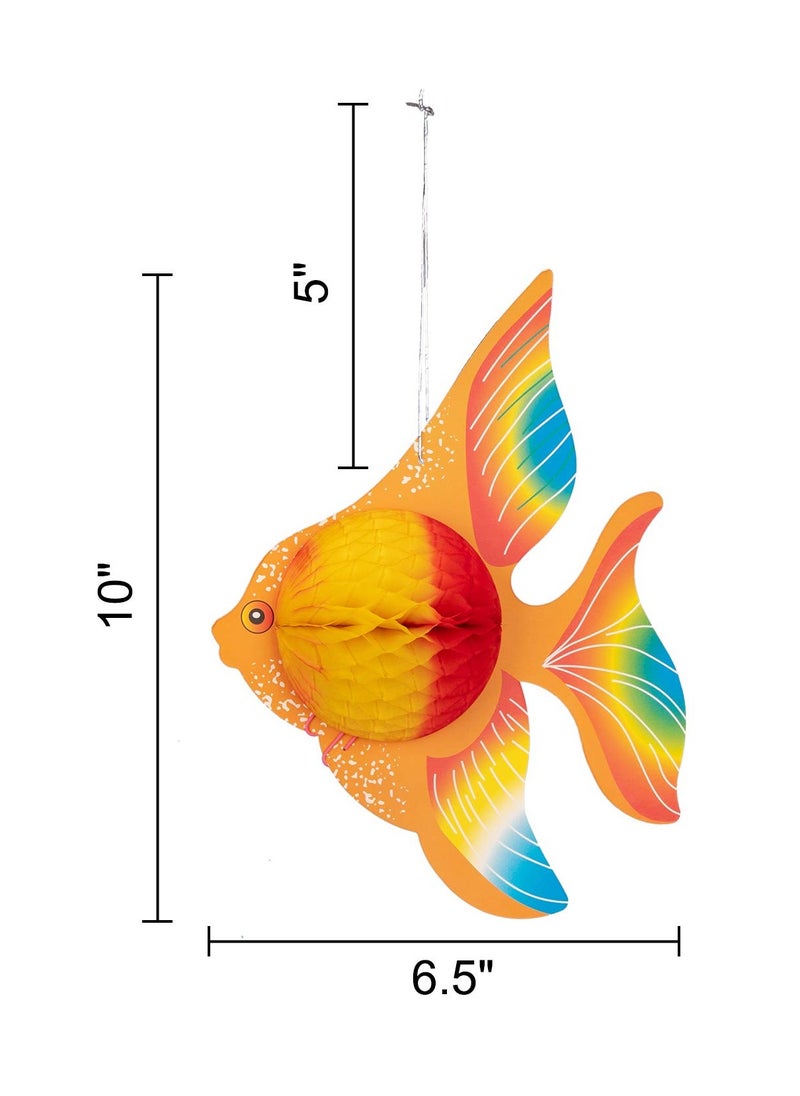 Captaintech 12PCS Tropical Fish Party Decorations Supplies, Sea Animal Honeycomb Ball Centerpiece Under The sea Mermaid Luau Hawaiian Kids Birthday Ceiling Decor  - Image 2