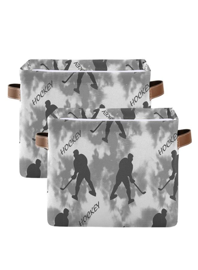 Pfrewn Storage Basket Bins Foldable Laundry Hamper Toy Hockey Player Pattern Storage Bins Box Organizer for Home Boys Girls Office Closet Shelf Nursery Baskets,1 pcs - Image 2