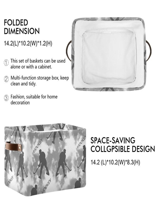 Pfrewn Storage Basket Bins Foldable Laundry Hamper Toy Hockey Player Pattern Storage Bins Box Organizer for Home Boys Girls Office Closet Shelf Nursery Baskets,1 pcs - Image 3