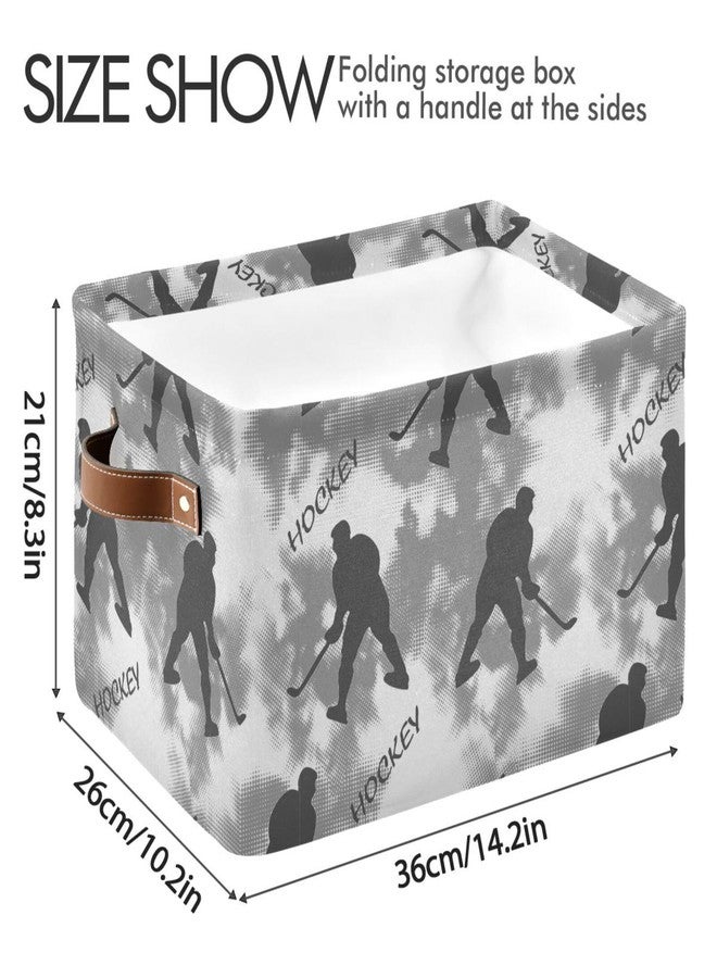 Pfrewn Storage Basket Bins Foldable Laundry Hamper Toy Hockey Player Pattern Storage Bins Box Organizer for Home Boys Girls Office Closet Shelf Nursery Baskets,1 pcs - Image 4