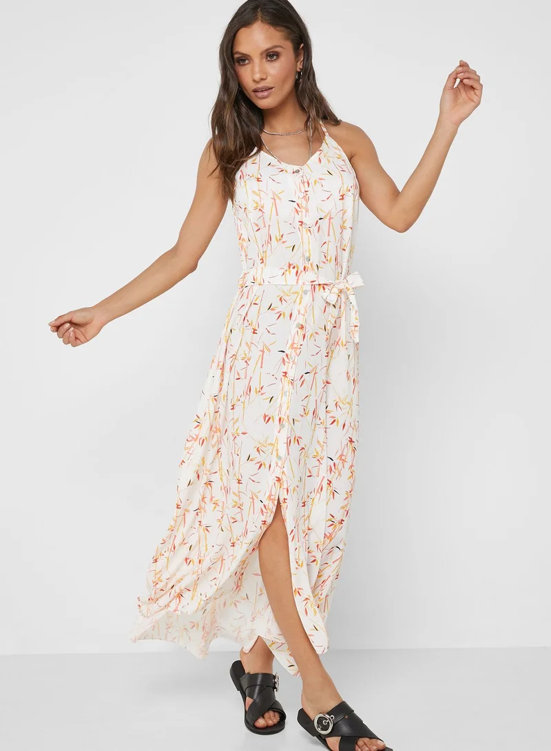 Ginger Printed Button Down Maxi Dress