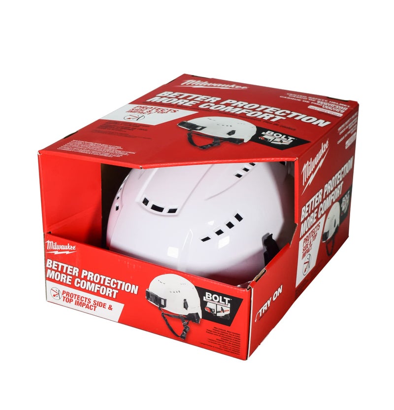 Milwaukee خوذة أمان كهربائية من ميلووكي - بيضاء مع فتحات - النوع 2 الفئة C - Image 1