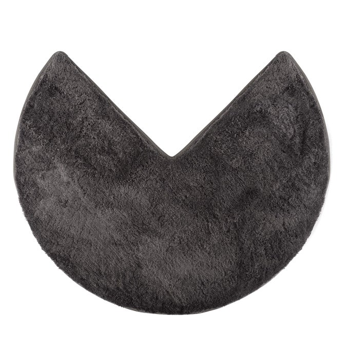 BATH MAT FOR CORNER SHOWERS MADE OF MICROFIBRE WITH NONSLIP BOTTOM ROUND INNER DIMENSIONS 45 X 45 CM ANTHRACITE
