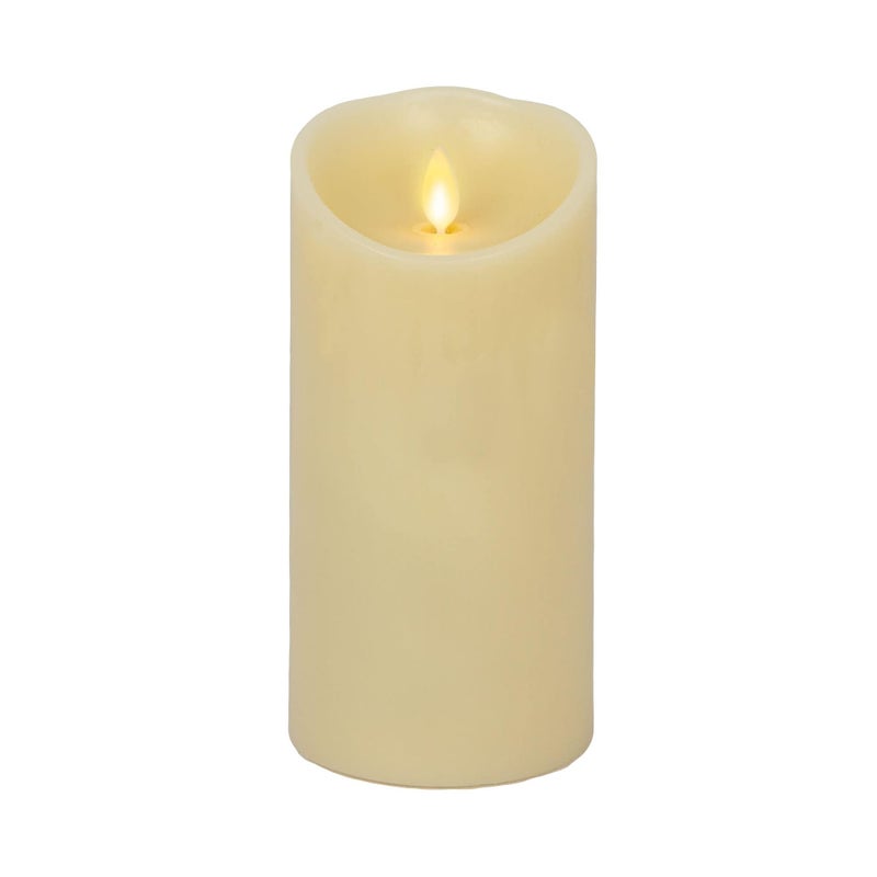 LUMINARA Luminara Flameless LED Candle Moving Flame Pillar Remote Ready Timer Battery Operated Vanilla Honey Scented Ivory 35 in x 7 in 