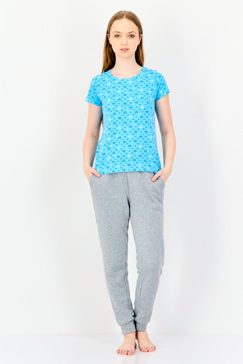 Zivame x Rosaline Women Allover Print Short Sleeve Sleepwear Top, Multicolor - Image 4