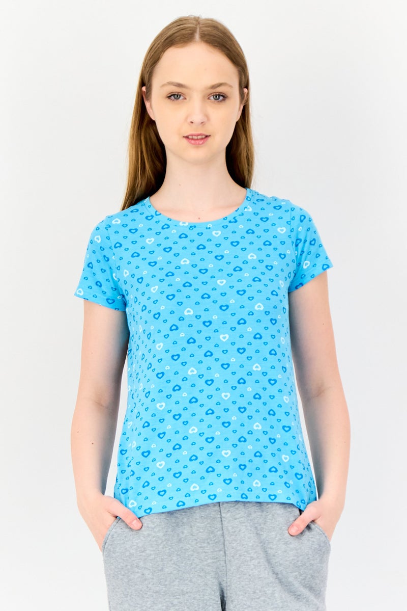 Zivame x Rosaline Women Allover Print Short Sleeve Sleepwear Top, Multicolor - Image 1