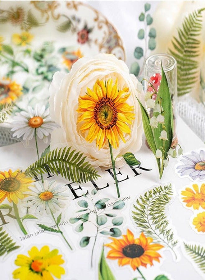 GOMTYEA Flower Stickers Set - 140 Pieces Natural Floral Mushroom Botanical Self-Adhesive Scrapbook Transparent Floral Decorative Decals for Scrapbooking Supplies Bullet Junk Journal - Image 5