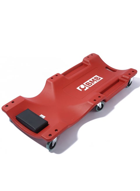 زاحف بلاستيك للسيارة - 40 بوصة - كرسي ميكانيكي للورش مع مسند رأس مبطن بالإسفنج، عجلات سلسة الحركة، حاملين للأدوات، ومقبض حمل - مناسب لصيانة السيارات وإصلاحها.