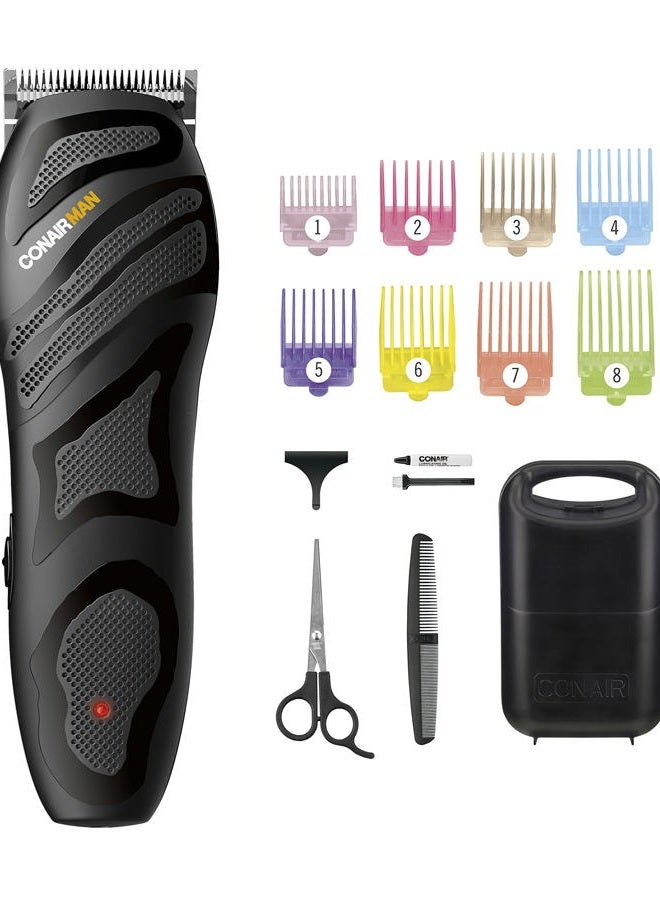 CONAIR MAN Number Cut, Cord/Cordless Men's Hair Clippers and Trimmers Set, Includes Barber Comb and Scissors, Cleaning Brush, Oil, Blade Guard and Deluxe Storage Case, At-Home Clipper Kit, Rechargeable - Image 1