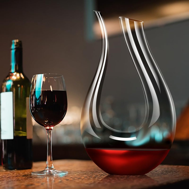 Smaier Wine Decanter,Red Wine Carafe,Wine Aerator,100% Hand Blown Lead-free Crystal Glass,Wine Decanters and Carafes,Wine Gift with Luxury Packaging,Wine Accessories (1500ML) - Image 4