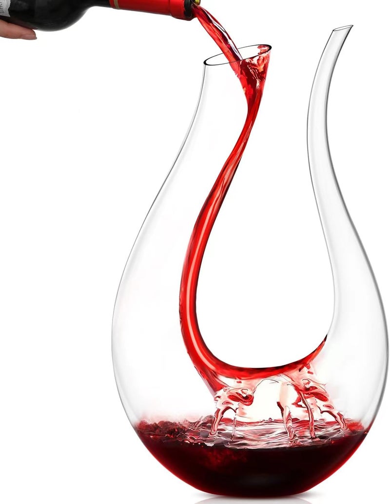 Smaier Wine Decanter,Red Wine Carafe,Wine Aerator,100% Hand Blown Lead-free Crystal Glass,Wine Decanters and Carafes,Wine Gift with Luxury Packaging,Wine Accessories (1500ML) - Image 1