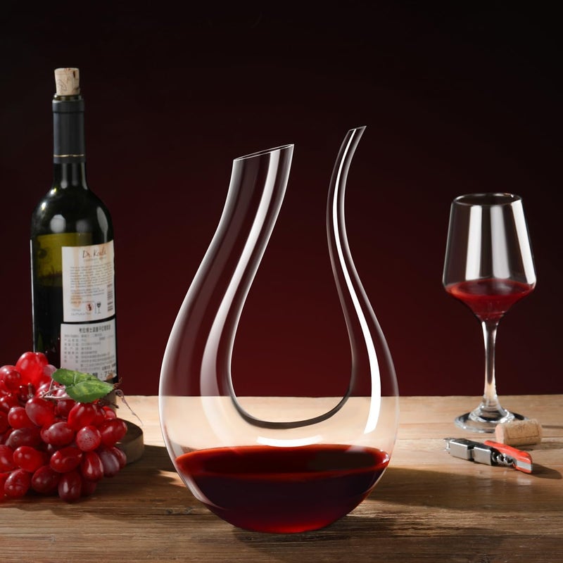 Smaier Wine Decanter,Red Wine Carafe,Wine Aerator,100% Hand Blown Lead-free Crystal Glass,Wine Decanters and Carafes,Wine Gift with Luxury Packaging,Wine Accessories (1500ML) - Image 3