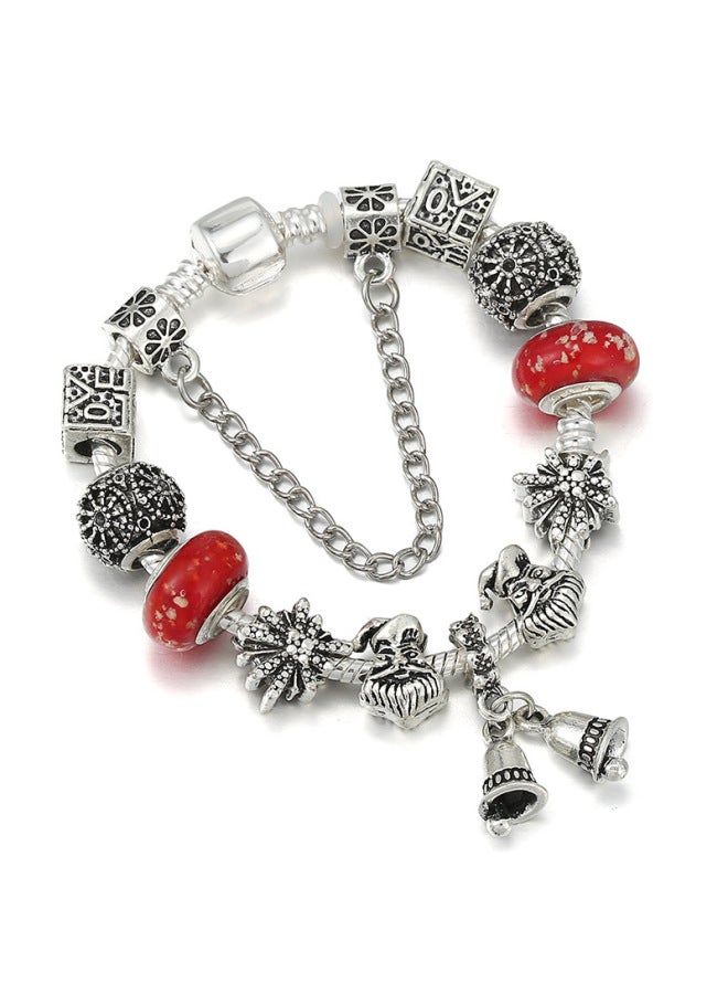 Special Offer! 25 Christmas Crystal Bracelet Bracelet Women Children's Christmas Tree Bell Pendant Love Silver Plated Chain