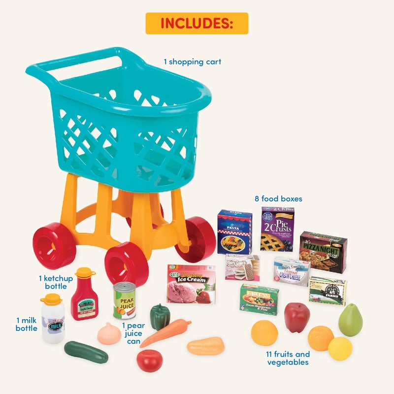 Battat- Deluxe Grocery Playset – Toy Food For Toddlers – Shopping Cart Toy- 20+ Pretend Food Items- Grocery Cart- 3 Years + - Image 5