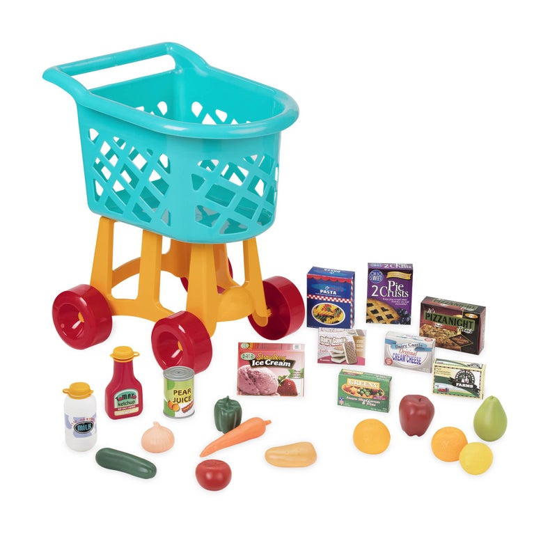Battat- Deluxe Grocery Playset – Toy Food For Toddlers – Shopping Cart Toy- 20+ Pretend Food Items- Grocery Cart- 3 Years + - Image 1