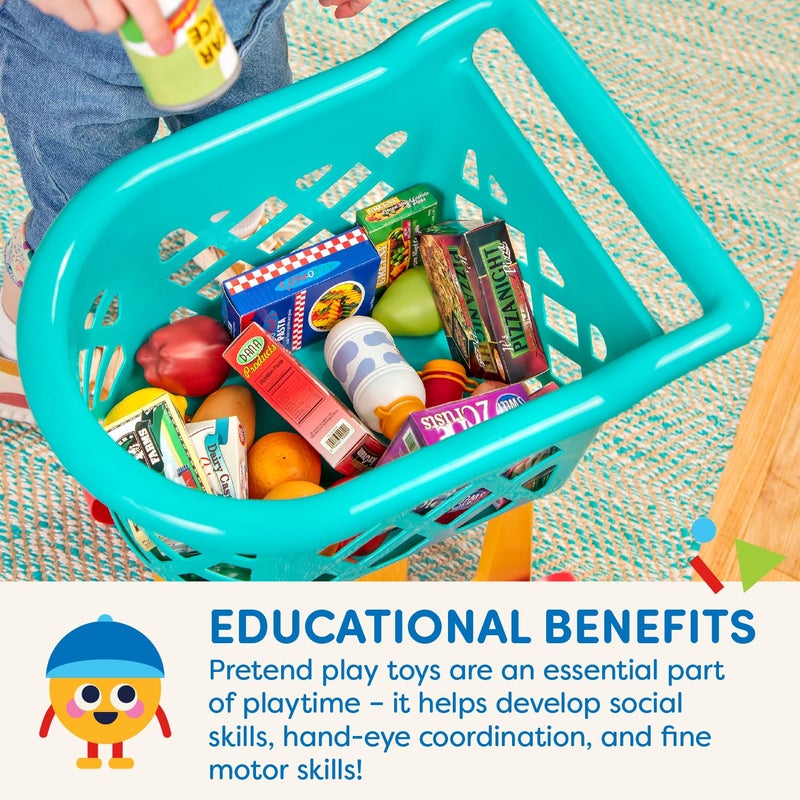 Battat- Deluxe Grocery Playset – Toy Food For Toddlers – Shopping Cart Toy- 20+ Pretend Food Items- Grocery Cart- 3 Years + - Image 4