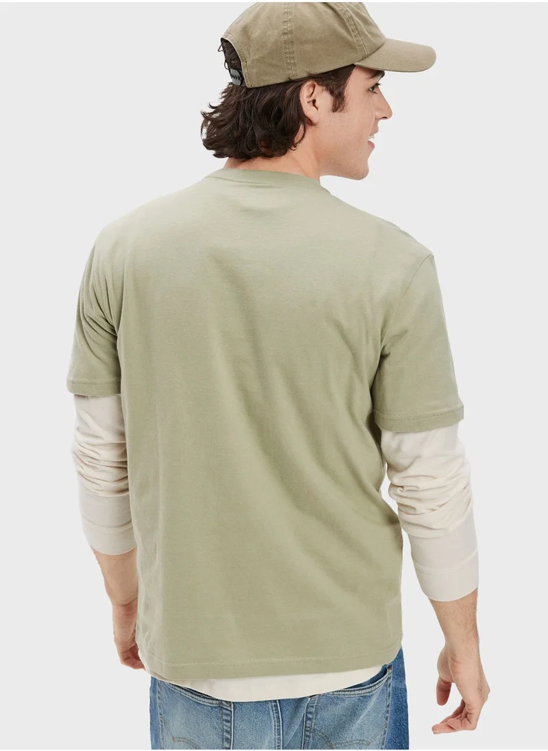 American Eagle Logo Graphic Crew Neck T-Shirt