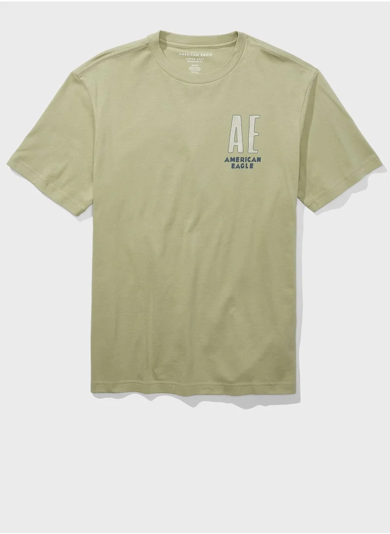 American Eagle Logo Graphic Crew Neck T-Shirt