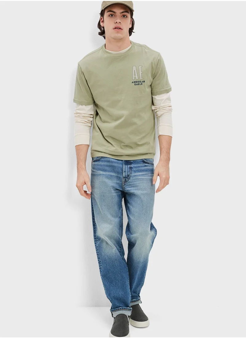 American Eagle Logo Graphic Crew Neck T-Shirt
