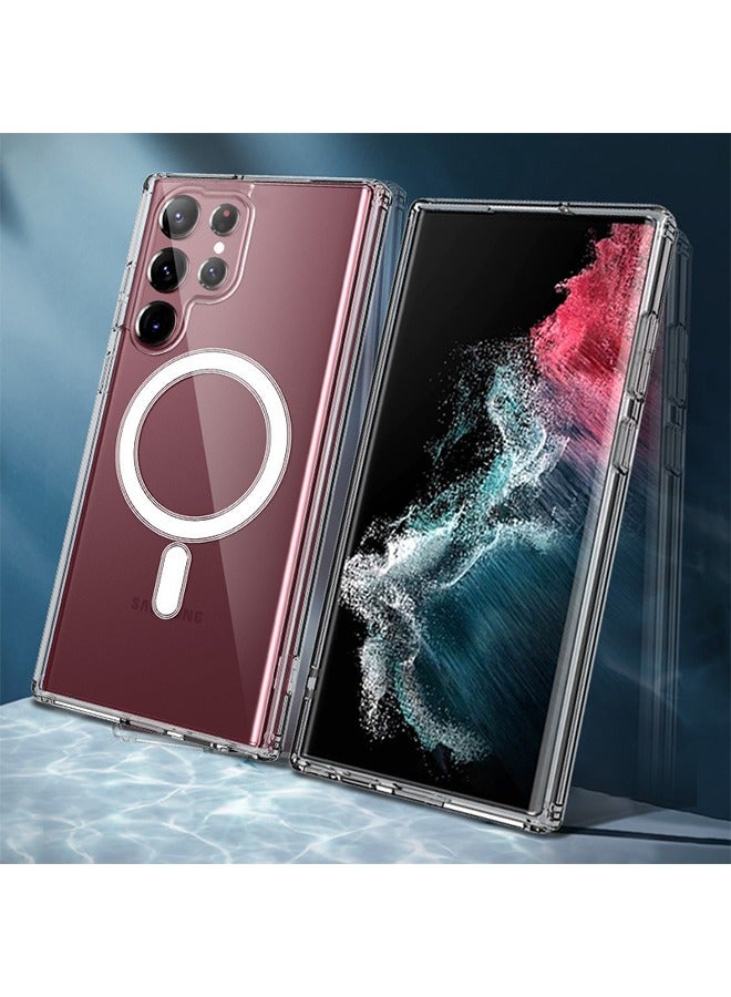 GKK Galaxy S23 Ultra Magnetic Clear Case Cover, Zero-Fingerprints Anti-scratch Matte Back Cover, Slim and Soft TPU Protector, Full Coverage Drop Protection on-Yellowing Hard Clear PC Back- Clear - Image 5