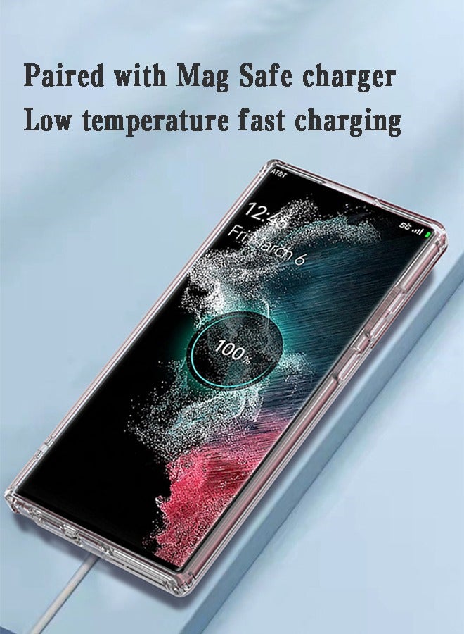 GKK Galaxy S23 Ultra Magnetic Clear Case Cover, Zero-Fingerprints Anti-scratch Matte Back Cover, Slim and Soft TPU Protector, Full Coverage Drop Protection on-Yellowing Hard Clear PC Back- Clear - Image 2