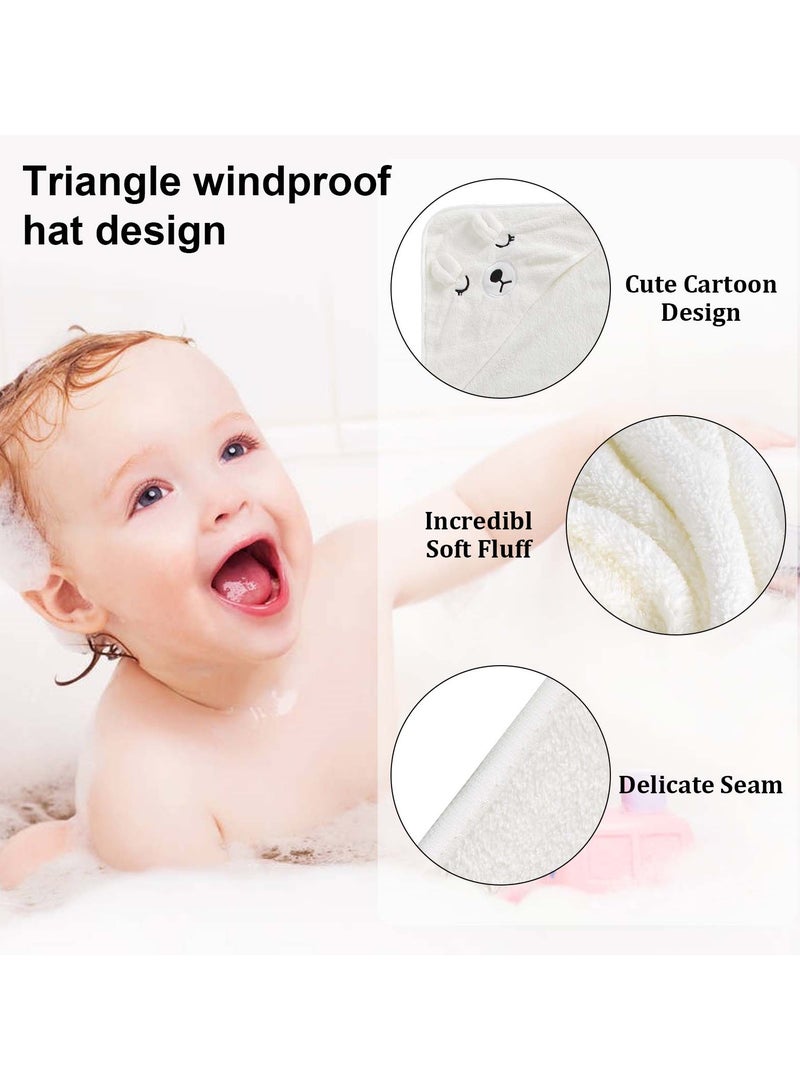 Hooded Baby Bath Towel 80x80cm - Soft and Absorbent, Large Wrap for Newborns and Toddlers, Gentle on Baby's Skin, White  - Image 5