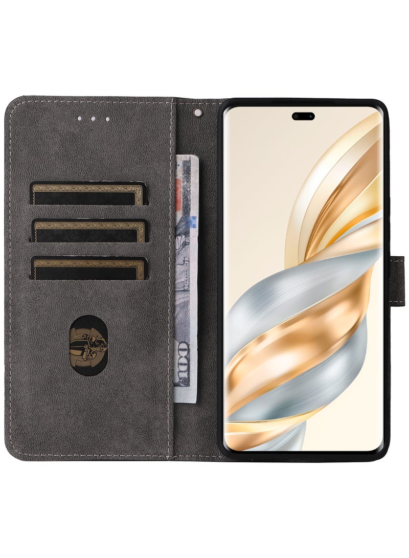 For Honor X9c Cover with Hand Strap, PU Leather Full Body Protection Shockproof Flip Mobile Cover, RFID Anti-theft Brush Folio Wallet Case - Image 5