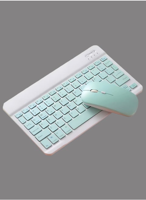 Rechargeable Wireless Keyboard and Mouse Kit Multi-Device Compatible with iOS Android Windows Quiet Scissor Switch Keys Long Battery Life Fast Charging Ideal for Tablets Laptops and Smartphones