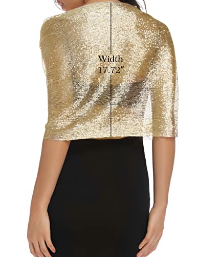 Rheane Gold Shawl for Women Shawls and Wraps for Evening Dresses Women Pashmina Wrap Pashmina Rave Elegant Evening Wear (with Gold Glitter) - Image 5