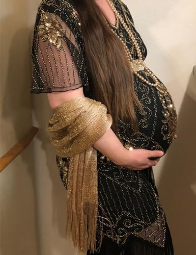 Rheane Gold Shawl for Women Shawls and Wraps for Evening Dresses Women Pashmina Wrap Pashmina Rave Elegant Evening Wear (with Gold Glitter) - Image 3