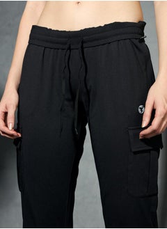 Technosport Logo Print 4-Way Stretch Joggers by Styli  - Image 1