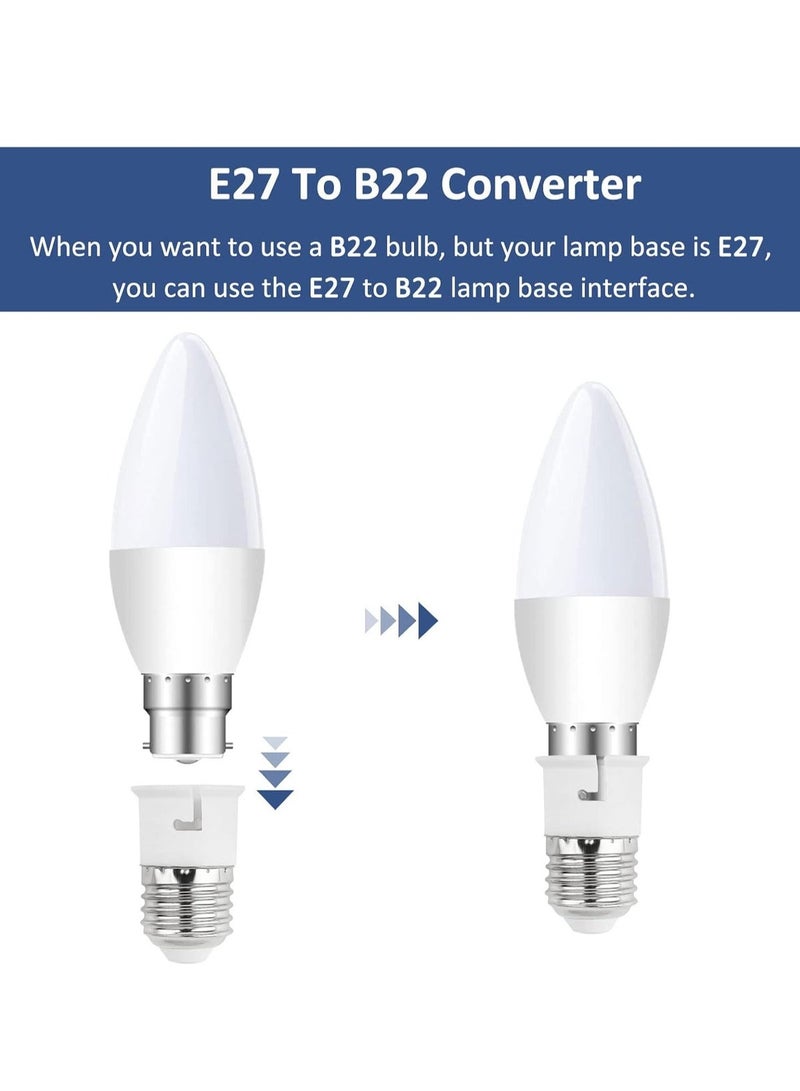 Lezonic E27 to E14 Socket Converter, Screw to Small Screw Edison Bulb Adapter, ES to SES Lamp Base Adapter, Max Wattage 60W, Voltage 0-250V, for LED Bulbs, Incandescent Bulbs, CFL Bulbs, 4 Pack - Image 4