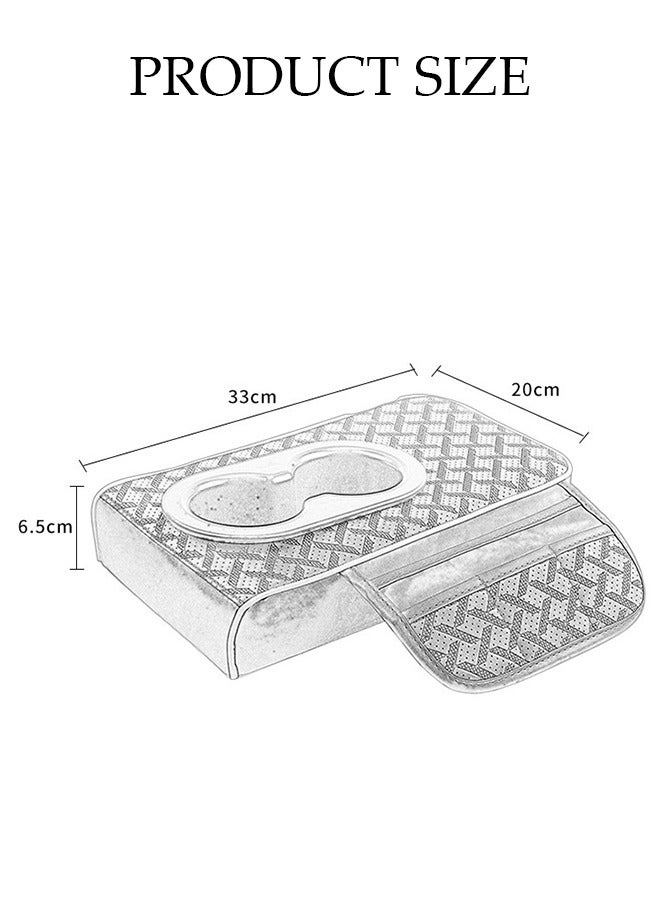 DUNISO Car Center Console Armrest Pillow, Waterproof Car Armrest Cover, Multifunctional Car Armrest Pad, With Velcro Straps, Cup Holder And Phone Holder Storage Bag, Wear-Resistant And Stain Resistant, Suitable For Most Cars - Image 2