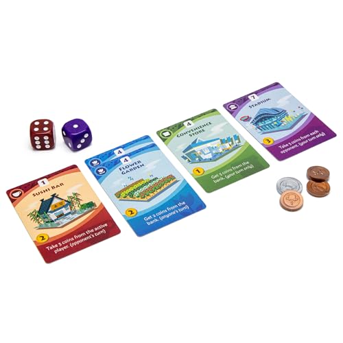 Pandasaurus Games Machi Koro 2 Board Game - New Adventures Await in Your Quirky City! Fast-Paced Dice Rolling Strategy Game for Kids and Adults, Ages 10+, 2-5 Players, 45 Minute Playtime, Made by Pandasaurus Games - Image 4