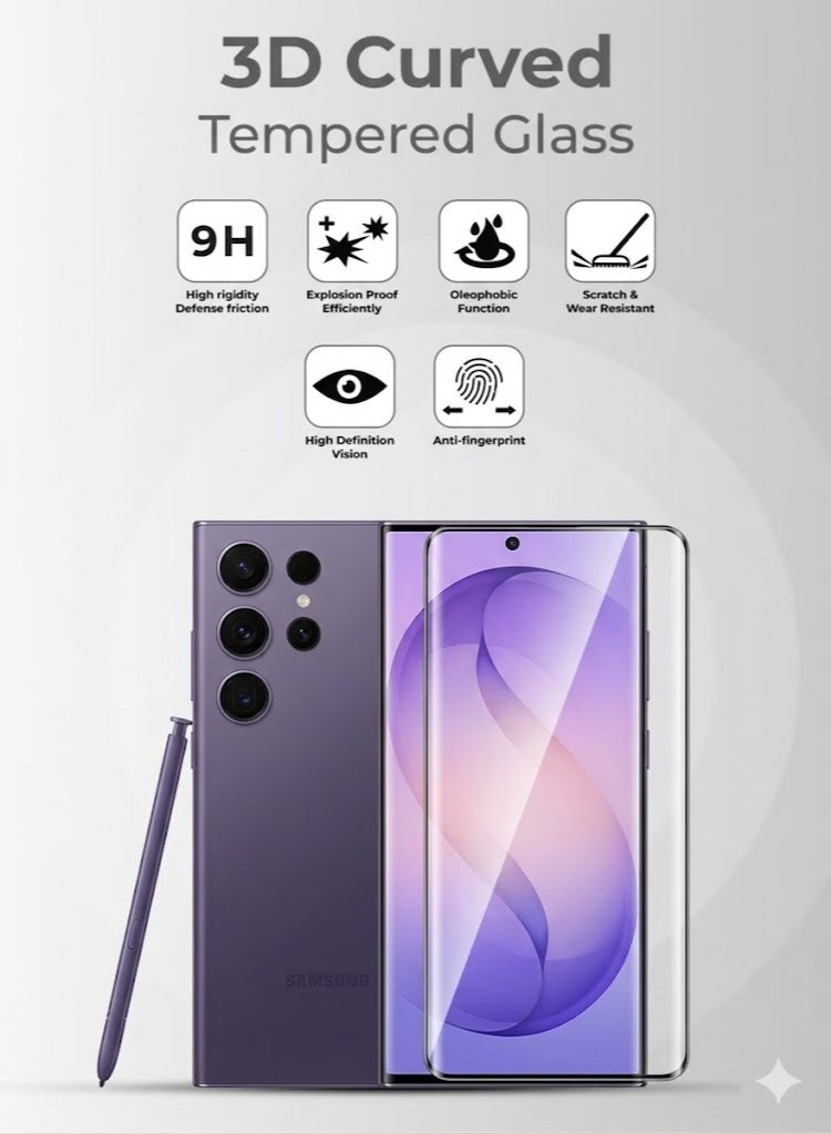 2Pack Samsung Galaxy S26Ultra Screen Protectors 6.8-Inch HD Clear, 3D Curved Design, Full Coverage, Scratch Resistant, Easy to Apply with Installation Frame, Case Friendly - Image 2