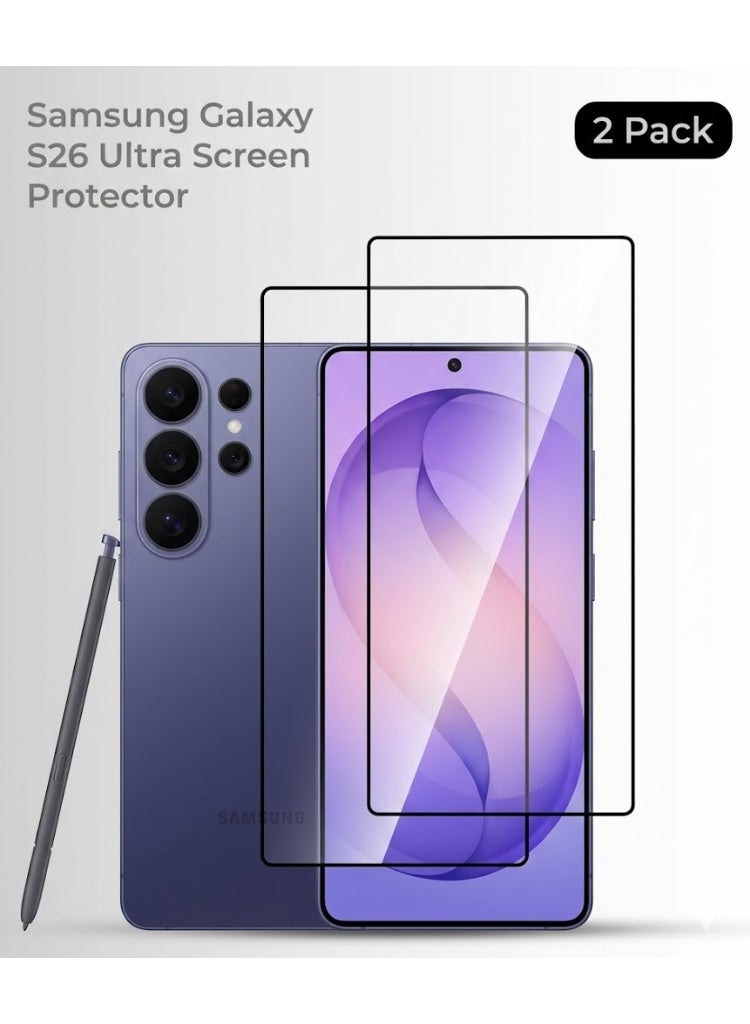 2Pack Samsung Galaxy S26Ultra Screen Protectors 6.8-Inch HD Clear, 3D Curved Design, Full Coverage, Scratch Resistant, Easy to Apply with Installation Frame, Case Friendly - Image 1
