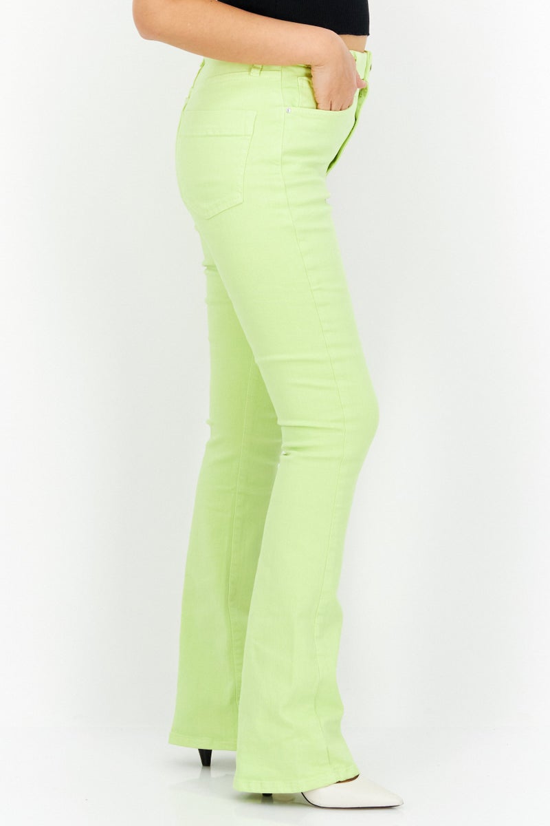 RIVER ISLAND Women Regular Fit Solid Stretchable Regular Denim Jeans, Lime - Image 2