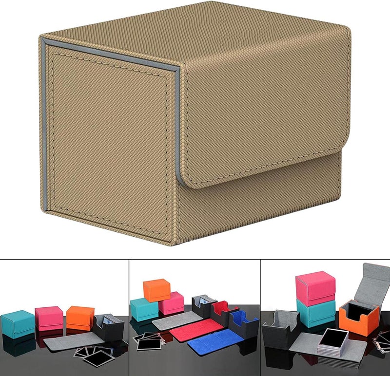 klarako Trading Card Deck Box Organizer Storage Holder Container Album W/ Magnet Closure for TCG  Brown - Image 5