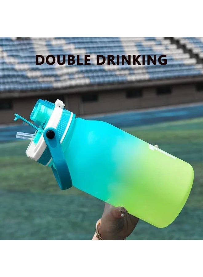 TOP Botella deportiva de agua con degradado y asa, capacidad de 1500 ml, varios colores, diseño moderno (multicolor) - Image 5