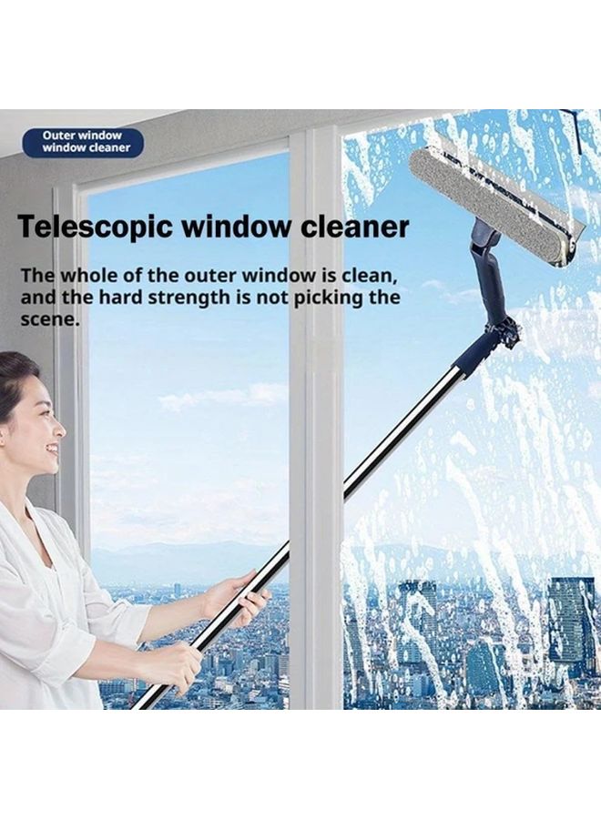 Blue 47 Inch Telescopic High Rise Window Brush With Extension Rod 3in1 Cleaning Kit - Image 5