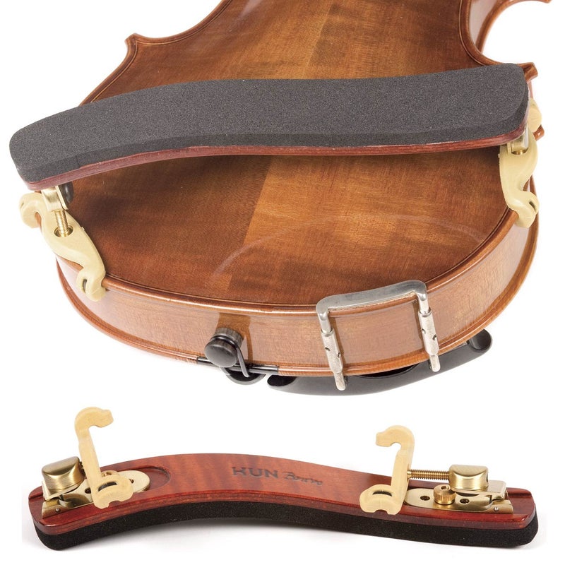 Kun Bravo Collapsible 4/4 Violin Shoulder Rest - Hardwood and Brass - Image 1